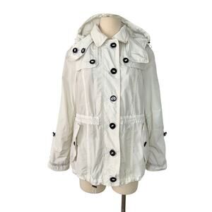 Burberry Brit Rain Coat Jacket Single-Breasted in White Women's Size M